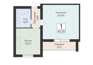 1-к квартира, вторичка, 40м2, 9/13 этаж