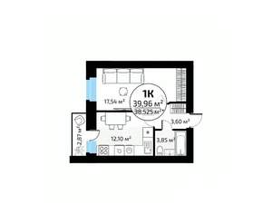 1-к квартира, вторичка, 40м2, 16/18 этаж