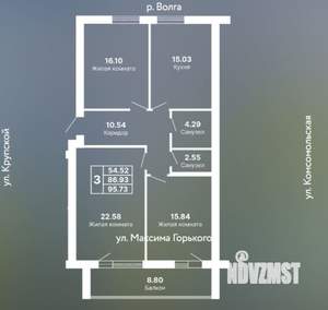 3-к квартира, вторичка, 96м2, 1/5 этаж