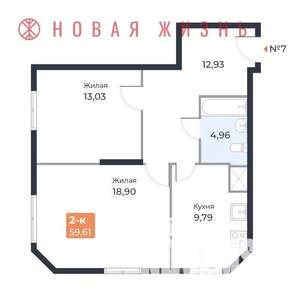 2-к квартира, вторичка, 60м2, 2/23 этаж