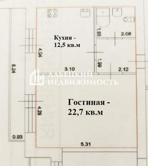 1-к квартира, вторичка, 44м2, 4/12 этаж