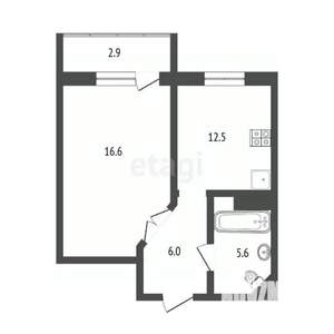 1-к квартира, вторичка, 41м2, 2/17 этаж