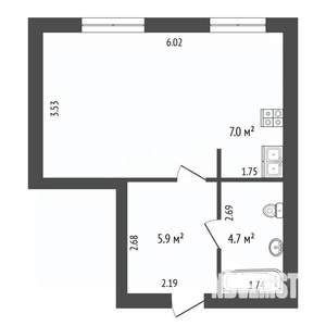 Студия квартира, вторичка, 32м2, 3/6 этаж
