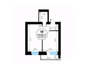 1-к квартира, вторичка, 44м2, 9/18 этаж