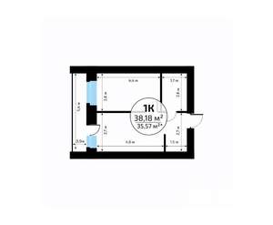 1-к квартира, вторичка, 38м2, 10/18 этаж
