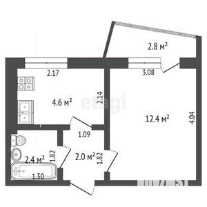 1-к квартира, вторичка, 22м2, 9/9 этаж