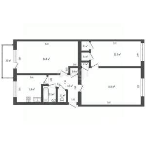 3-к квартира, вторичка, 63м2, 4/5 этаж