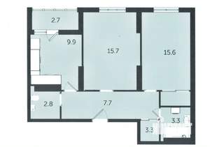 2-к квартира, сданный дом, 62м2, 2/15 этаж
