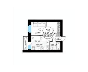 1-к квартира, вторичка, 40м2, 14/18 этаж