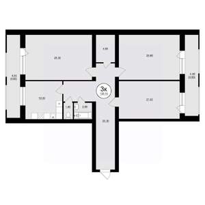 3-к квартира, вторичка, 133м2, 4/8 этаж
