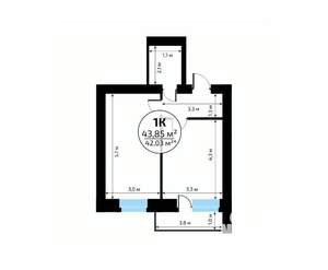 1-к квартира, вторичка, 44м2, 13/18 этаж