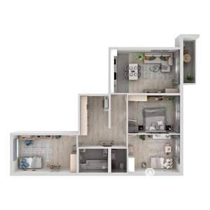 3-к квартира, вторичка, 83м2, 3/18 этаж
