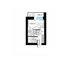Студия квартира, вторичка, 27м2, 18/18 этаж
