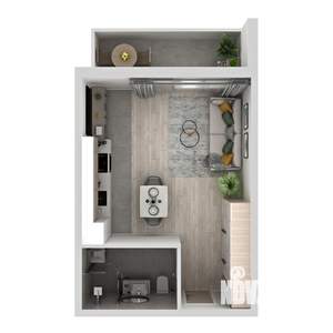 Студия квартира, вторичка, 27м2, 1/18 этаж