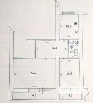 2-к квартира, вторичка, 73м2, 1/5 этаж