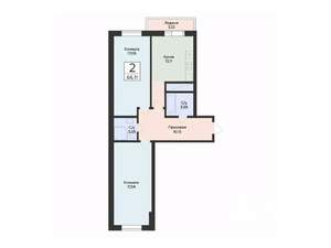 2-к квартира, вторичка, 66м2, 3/24 этаж