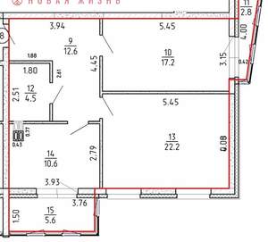 2-к квартира, сданный дом, 75м2, 3/16 этаж