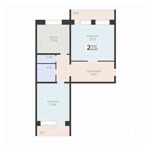 2-к квартира, строящийся дом, 85м2, 9/10 этаж