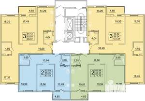 3-к квартира, строящийся дом, 96м2, 3/27 этаж