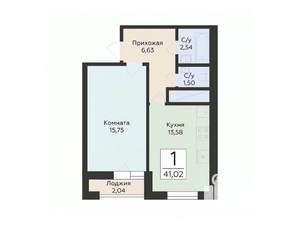 1-к квартира, вторичка, 41м2, 19/24 этаж
