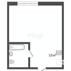 Студия квартира, вторичка, 22м2, 1/5 этаж