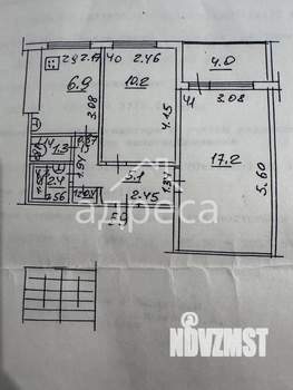 2-к квартира, вторичка, 44м2, 6/9 этаж