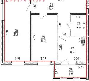 2-к квартира, сданный дом, 67м2, 7/16 этаж