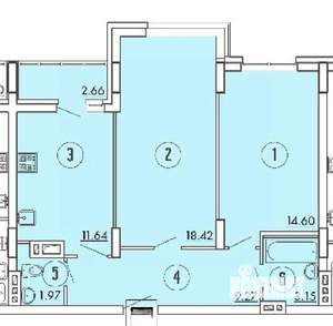 2-к квартира, вторичка, 61м2, 6/9 этаж