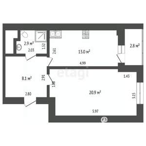 1-к квартира, вторичка, 46м2, 11/18 этаж