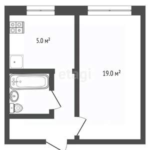 1-к квартира, вторичка, 29м2, 1/9 этаж