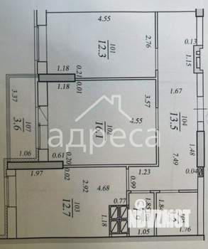 2-к квартира, вторичка, 63м2, 16/27 этаж