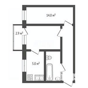 2-к квартира, вторичка, 44м2, 3/5 этаж