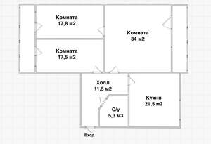 3-к квартира, вторичка, 127м2, 2/10 этаж