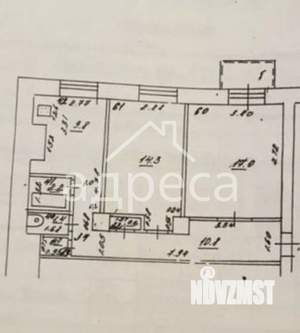 2-к квартира, вторичка, 58м2, 4/5 этаж