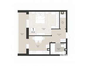 1-к квартира, вторичка, 45м2, 2/17 этаж