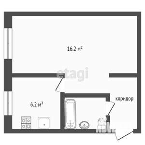 1-к квартира, вторичка, 28м2, 2/5 этаж