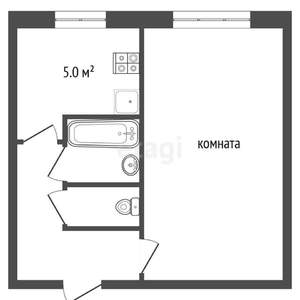 1-к квартира, вторичка, 33м2, 4/5 этаж