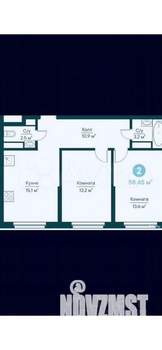 2-к квартира, вторичка, 59м2, 5/15 этаж