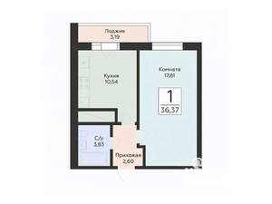 1-к квартира, вторичка, 36м2, 5/24 этаж