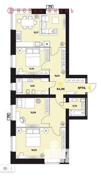 3-к квартира, вторичка, 97м2, 11/16 этаж