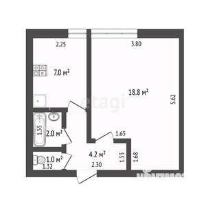 1-к квартира, вторичка, 33м2, 3/10 этаж
