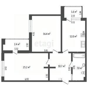 3-к квартира, вторичка, 99м2, 12/12 этаж