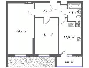 2-к квартира, вторичка, 67м2, 8/20 этаж