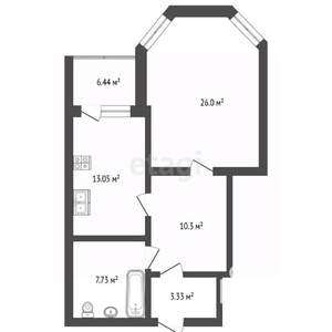 1-к квартира, вторичка, 68м2, 14/19 этаж