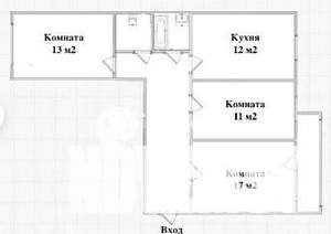 3-к квартира, вторичка, 65м2, 2/5 этаж