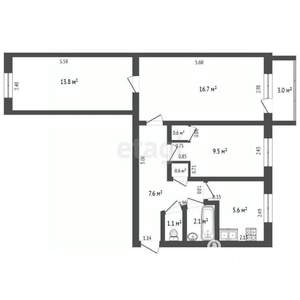 3-к квартира, вторичка, 59м2, 4/5 этаж