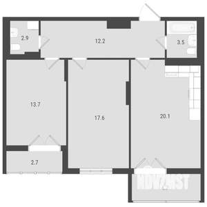 2-к квартира, вторичка, 74м2, 22/24 этаж