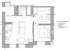 1-к квартира, вторичка, 55м2, 5/5 этаж