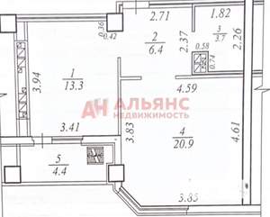 1-к квартира, вторичка, 49м2, 11/19 этаж