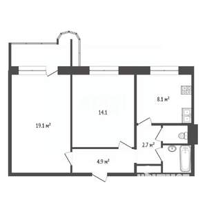 2-к квартира, вторичка, 57м2, 9/10 этаж